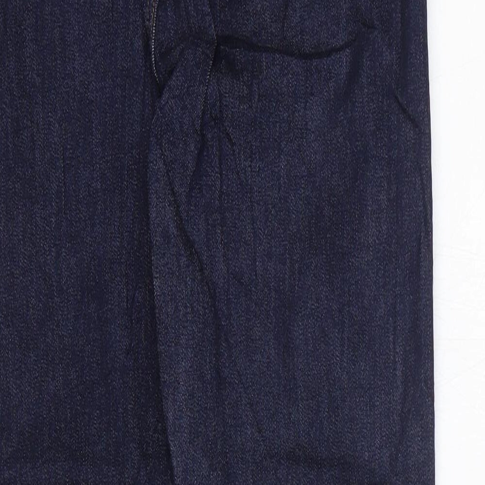 Marks and Spencer Womens Blue Cotton Skinny Jeans Size 10 L28 in Regular Zip