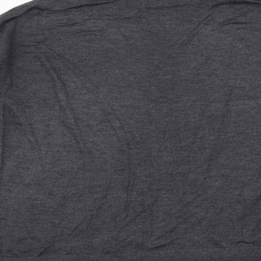 Dorothy Perkins Womens Grey Mock Neck Acrylic Pullover Jumper Size 14