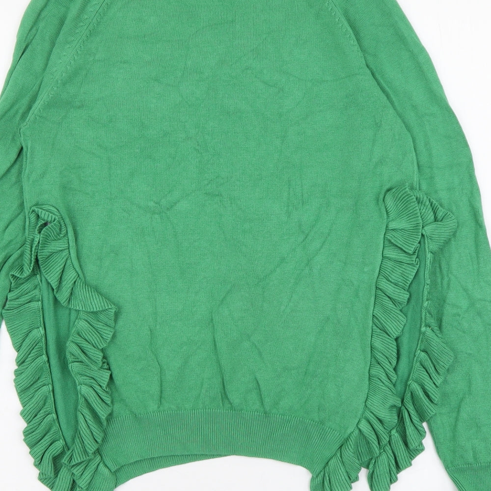 Only Womens Green Round Neck Viscose Pullover Jumper Size S
