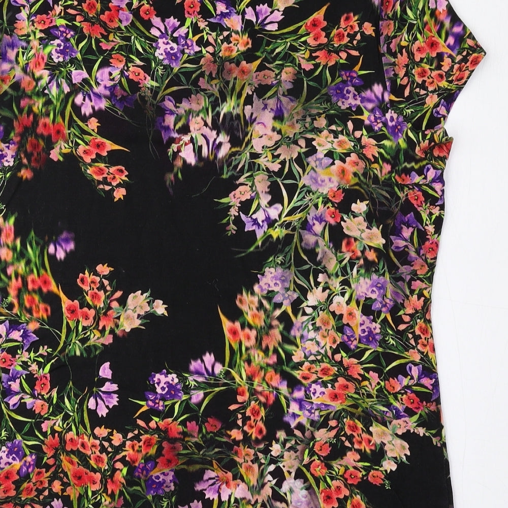 Precis Womens Multicoloured Floral Viscose Basic Blouse Size L Round Neck