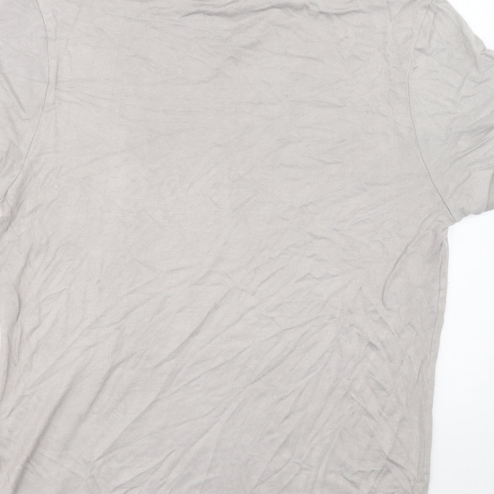 Zara Womens Grey Collared Polyester Pullover Jumper Size L