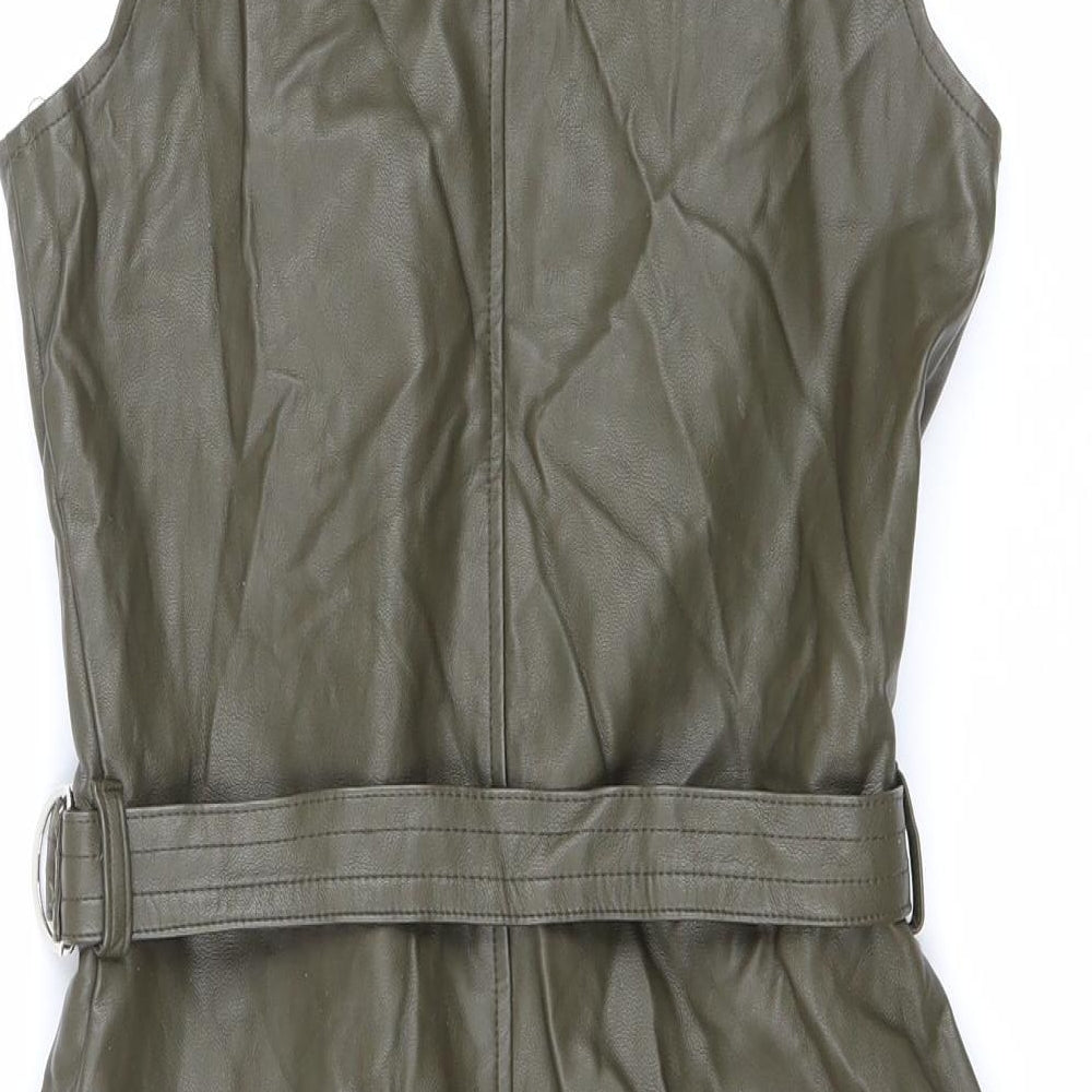 Missguided Womens Brown Jacket Size 6 Snap