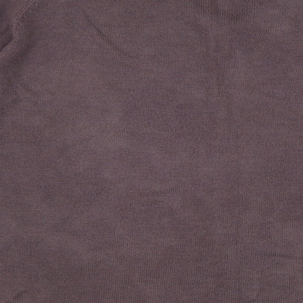 Marks & Spencer Mens Purple V-Neck Acrylic Pullover Jumper Size S