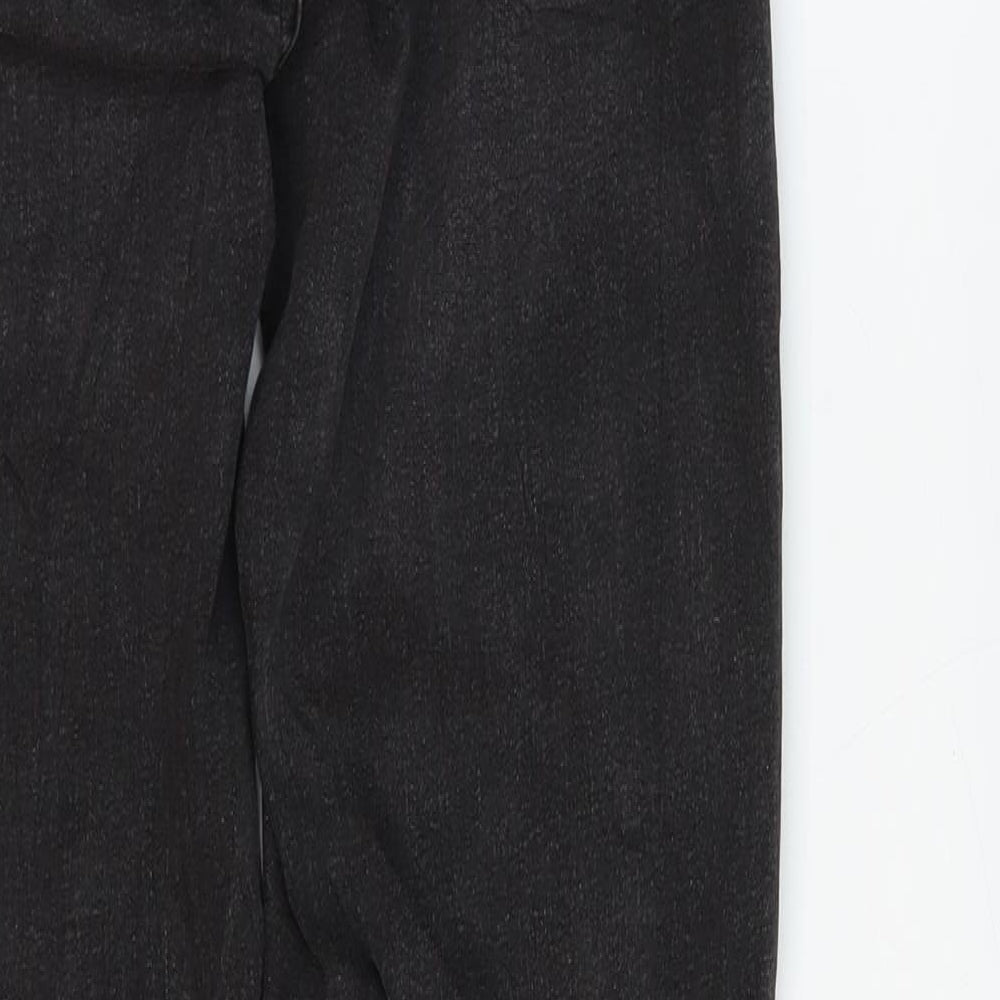 Marks & Spencer Womens Black Cotton Skinny Jeans Size 6 L28 in Regular Zip