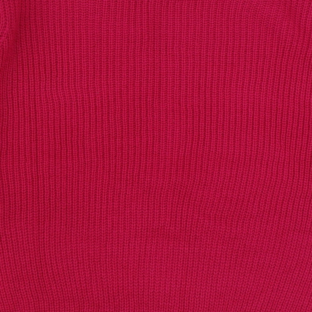 Tru Womens Pink Boat Neck Acrylic Pullover Jumper Size S