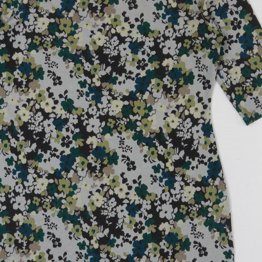 Inspire Womens Multicoloured Floral Polyester Tunic T-Shirt Size M Round Neck