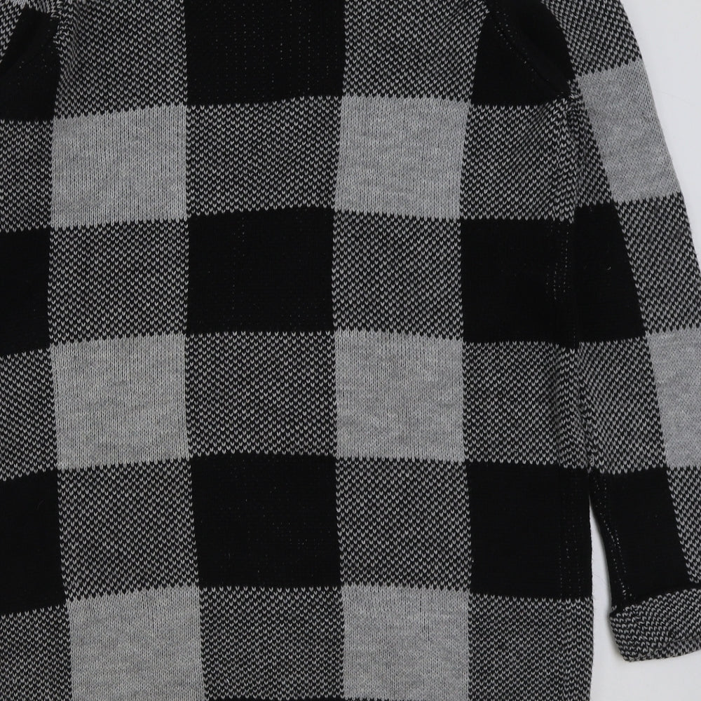 Select Womens Multicoloured V-Neck Check Acrylic Cardigan Jumper Size 16