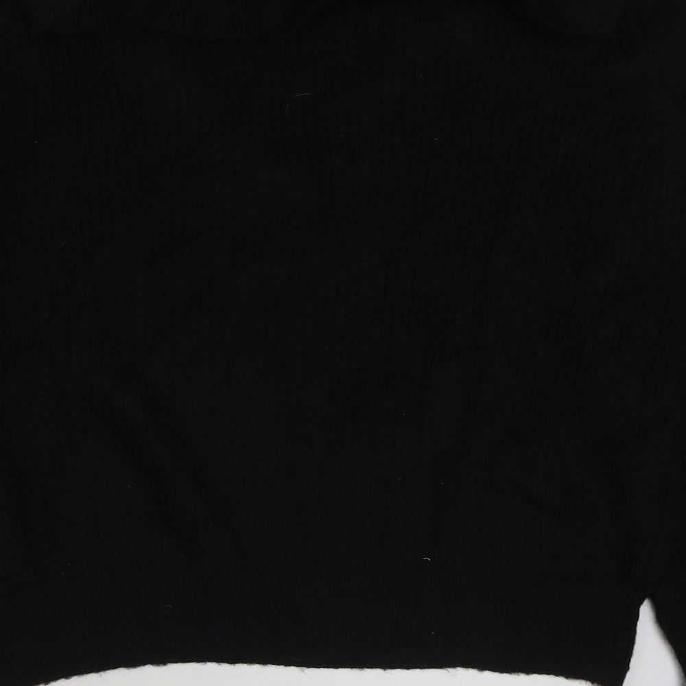 Marks & Spencer Womens Black Round Neck Acrylic Pullover Jumper Size 14