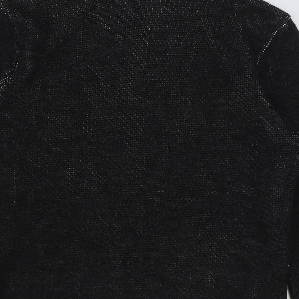 Debenhams Womens Grey Round Neck Acrylic Cardigan Jumper Size 14