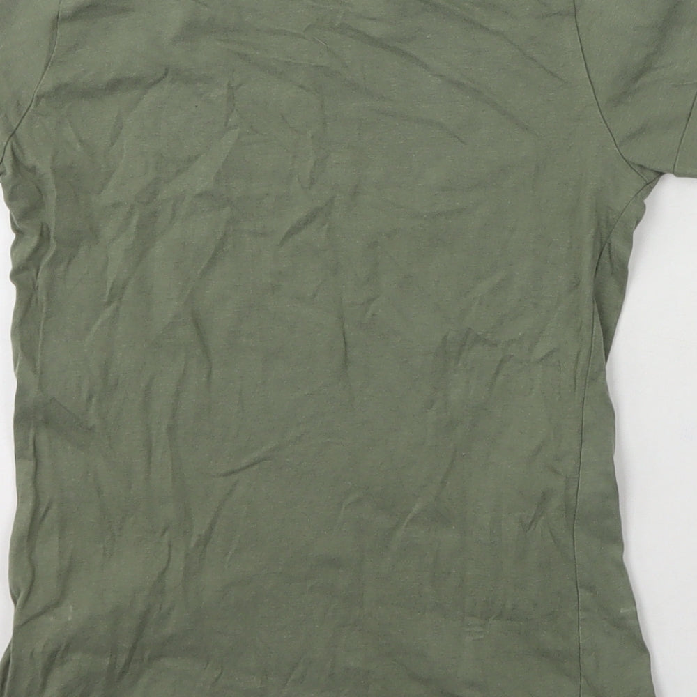 Primark Boys Green Cotton Basic T-Shirt Size 8-9 Years Round Neck Pullover - Brooklyn