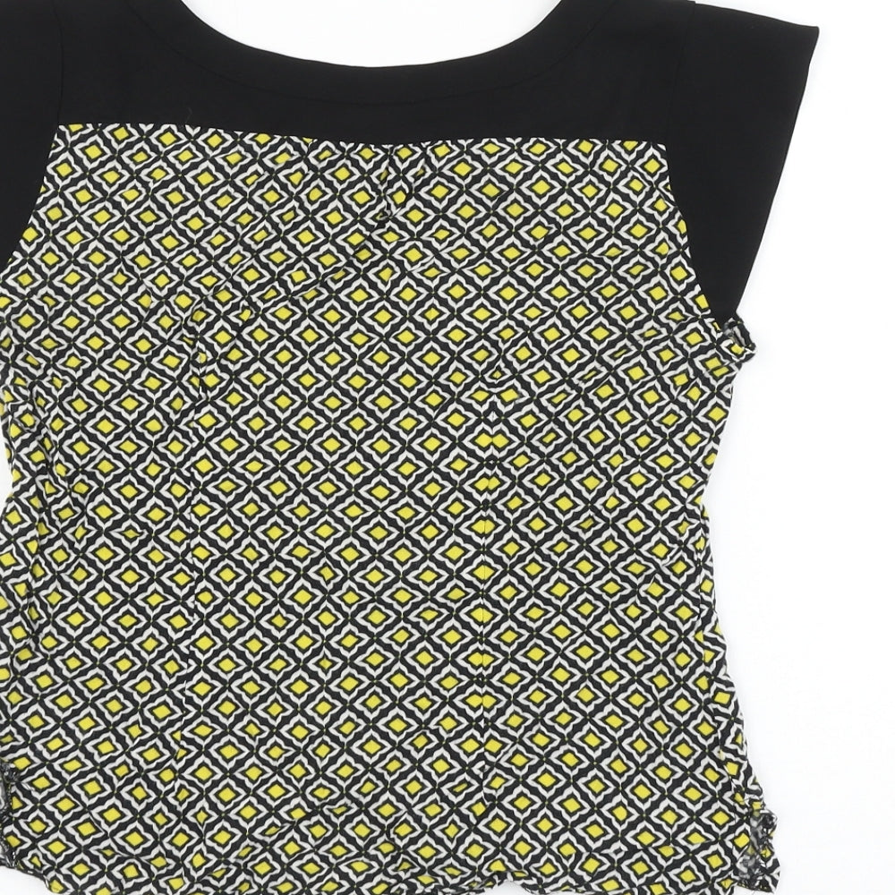Dorothy Perkins Womens Multicoloured Geometric Viscose Basic Blouse Size 8 Round Neck