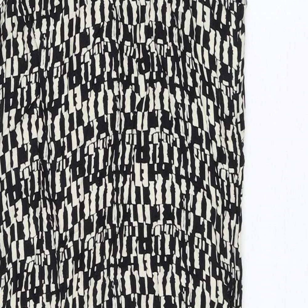 Atmosphere Womens Black Geometric Viscose Tank Dress Size 8 Round Neck Pullover