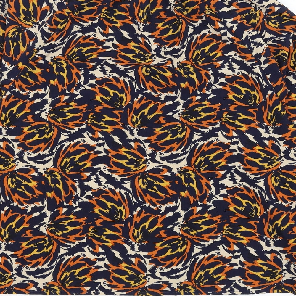Object Womens Multicoloured Geometric Polyester Basic Blouse Size 12 V-Neck
