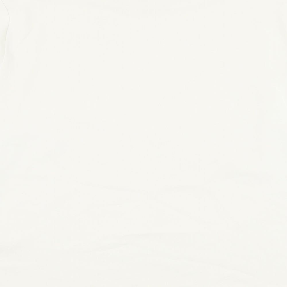 H&M Womens White Polyester Basic Blouse Size 16 Round Neck
