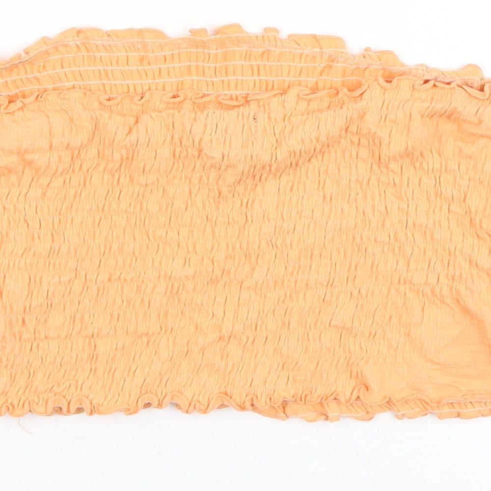 New Look Womens Orange Cotton Cropped Tank Size S Off the Shoulder
