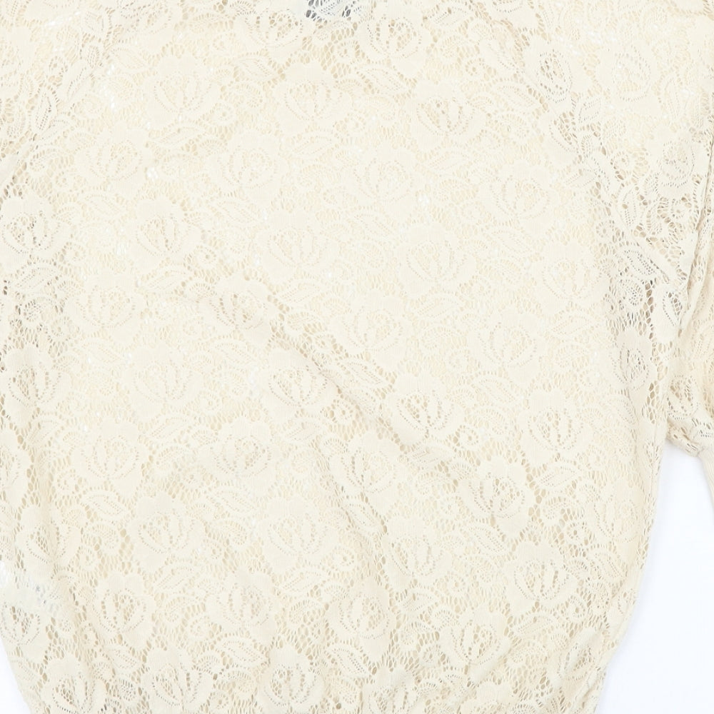 NEXT Womens Beige Round Neck Polyester Pullover Jumper Size 8