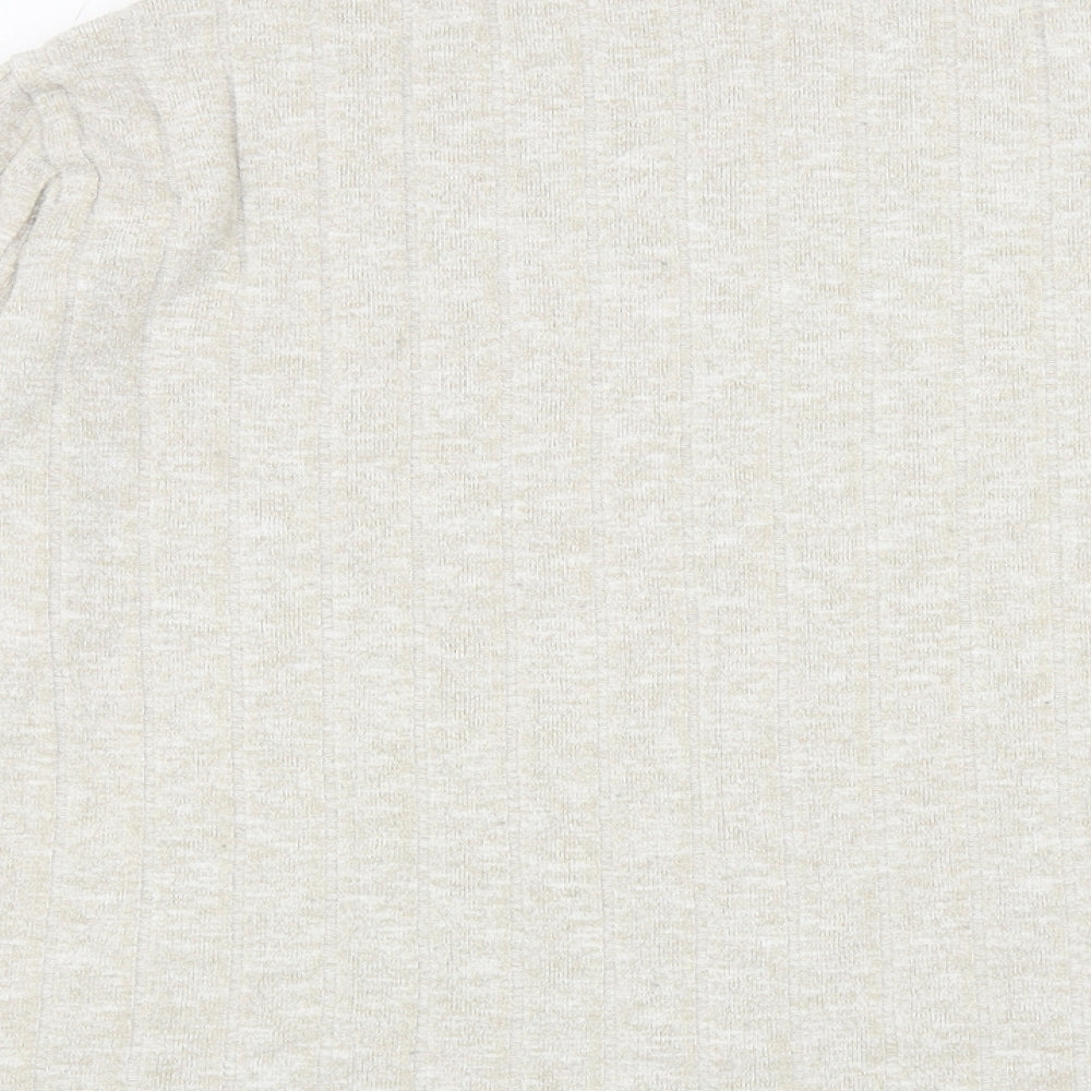 Marks & Spencer Womens Beige Mock Neck Viscose Pullover Jumper Size 18