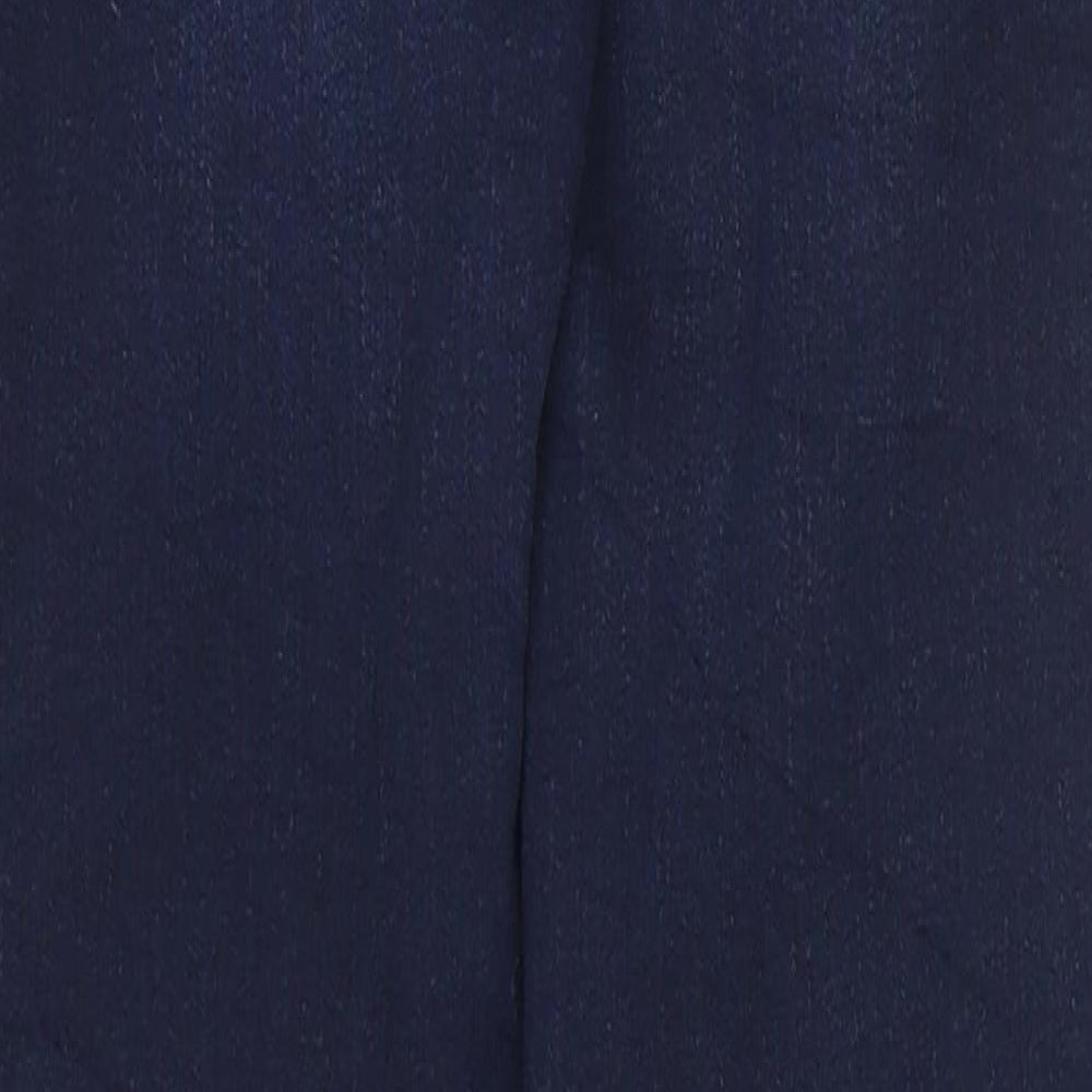 Marks & Spencer Womens Blue Cotton Skinny Jeans Size 6 L27 in Regular Zip