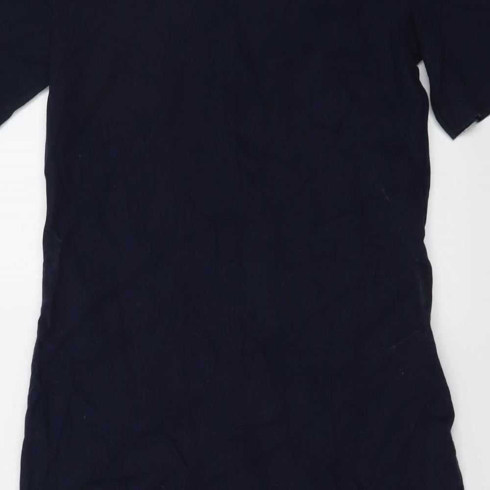 Marks & Spencer Womens Blue Linen A-Line Size 6 V-Neck Pullover