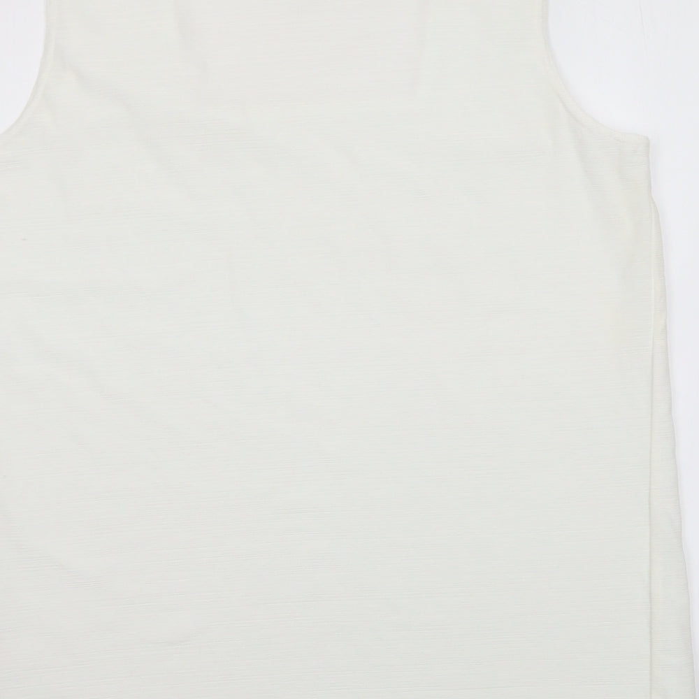 Ann Harvey Womens Ivory Polyamide Basic Tank Size 18 Square Neck