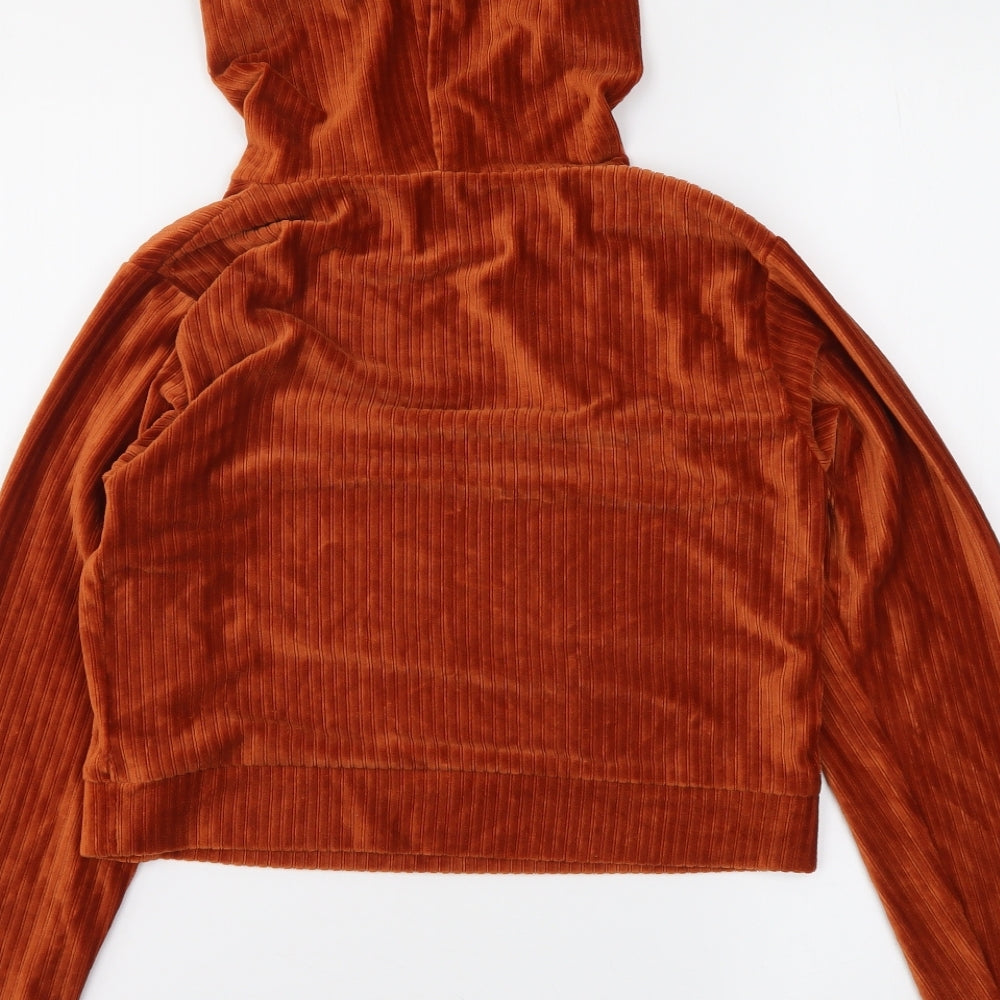 Candy Womens Brown Polyester Pullover Hoodie Size 12 Pullover