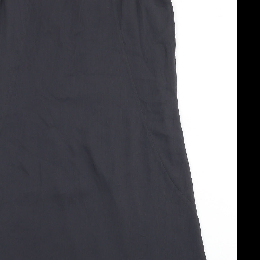Kaliko Womens Grey Polyester A-Line Size 12 Round Neck Button - Roses
