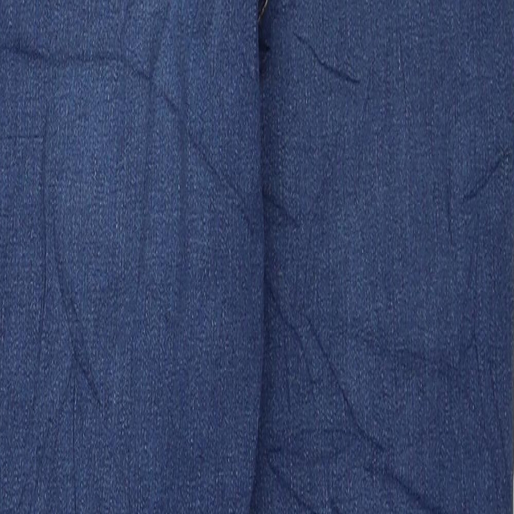 Marks & Spencer Womens Blue Cotton Skinny Jeans Size 8 L28 in Regular Button