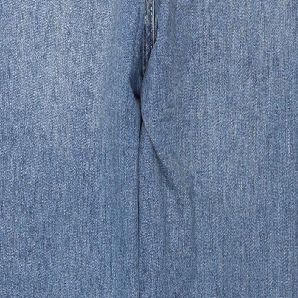 Marks & Spencer Womens Blue Cotton Skinny Jeans Size 10 L28 in Regular Button