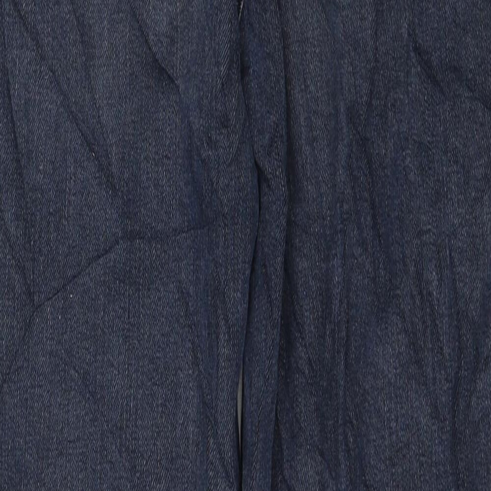 Marks & Spencer Womens Blue Cotton Mom Jeans Size 8 L27 in Regular Button