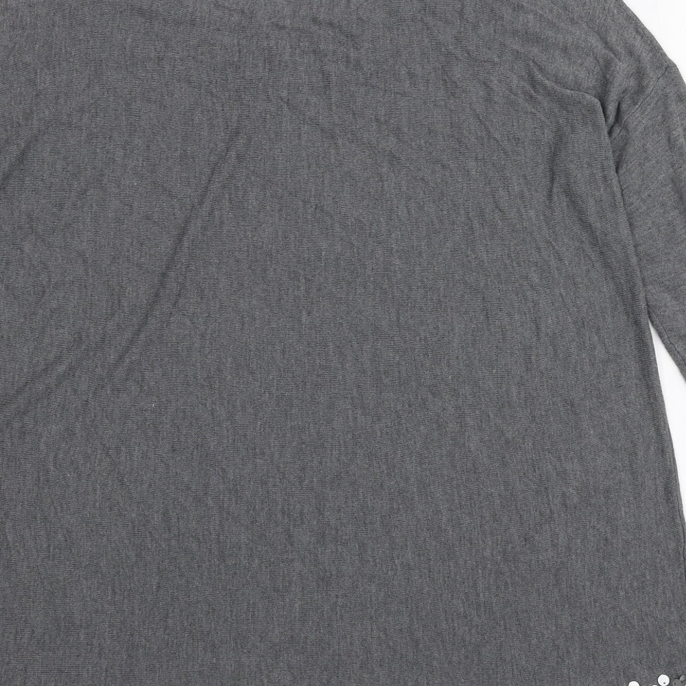 Phase Eight Womens Grey Viscose Basic Blouse Size S Scoop Neck