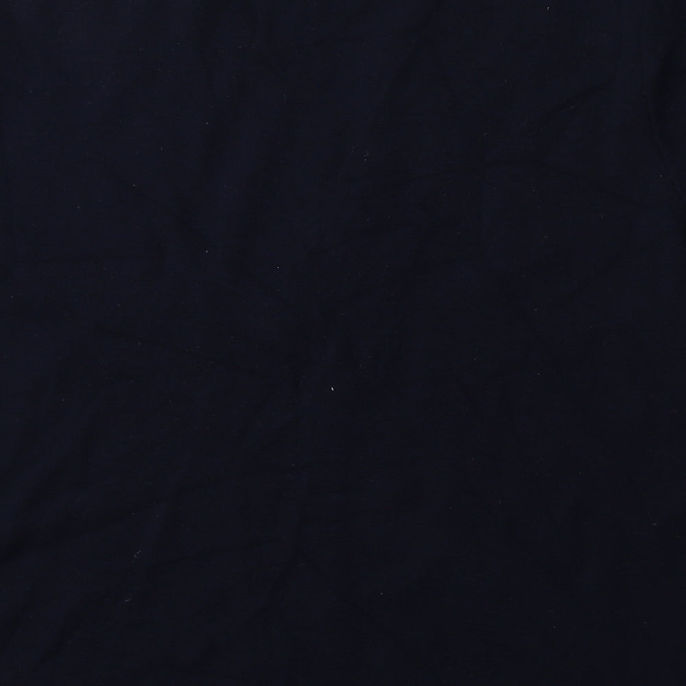 EWM Womens Blue Viscose Basic Blouse Size M V-Neck