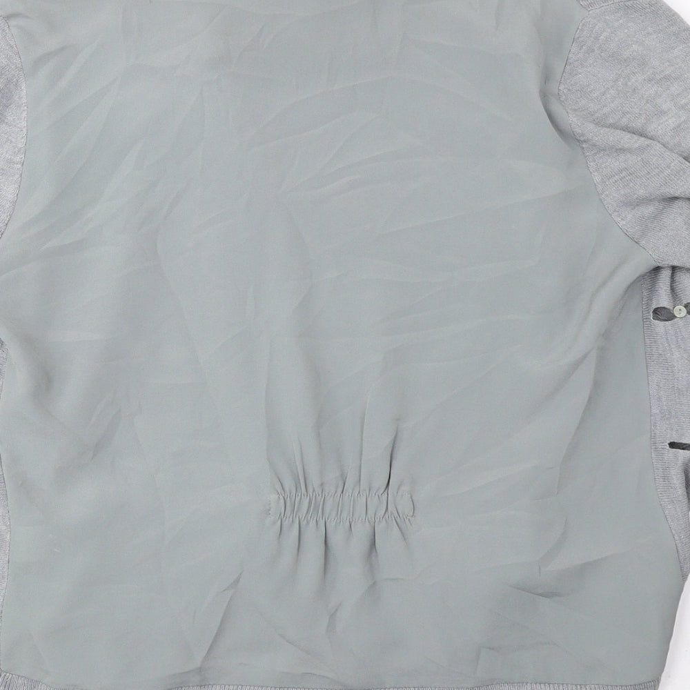 Per Una Womens Grey V-Neck Acrylic Cardigan Jumper Size 14