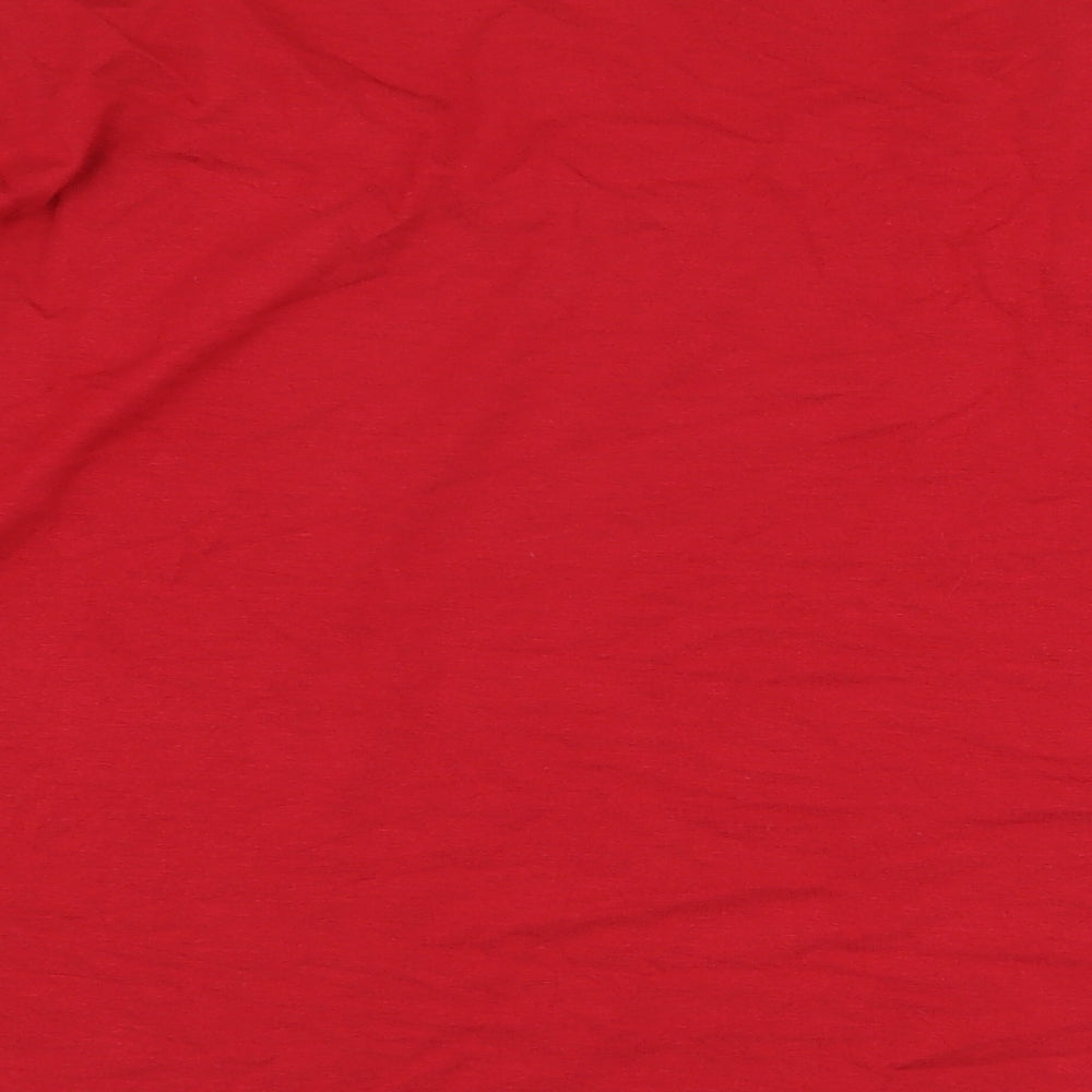 Marks & Spencer Womens Red Viscose Basic Blouse Size 10 Round Neck