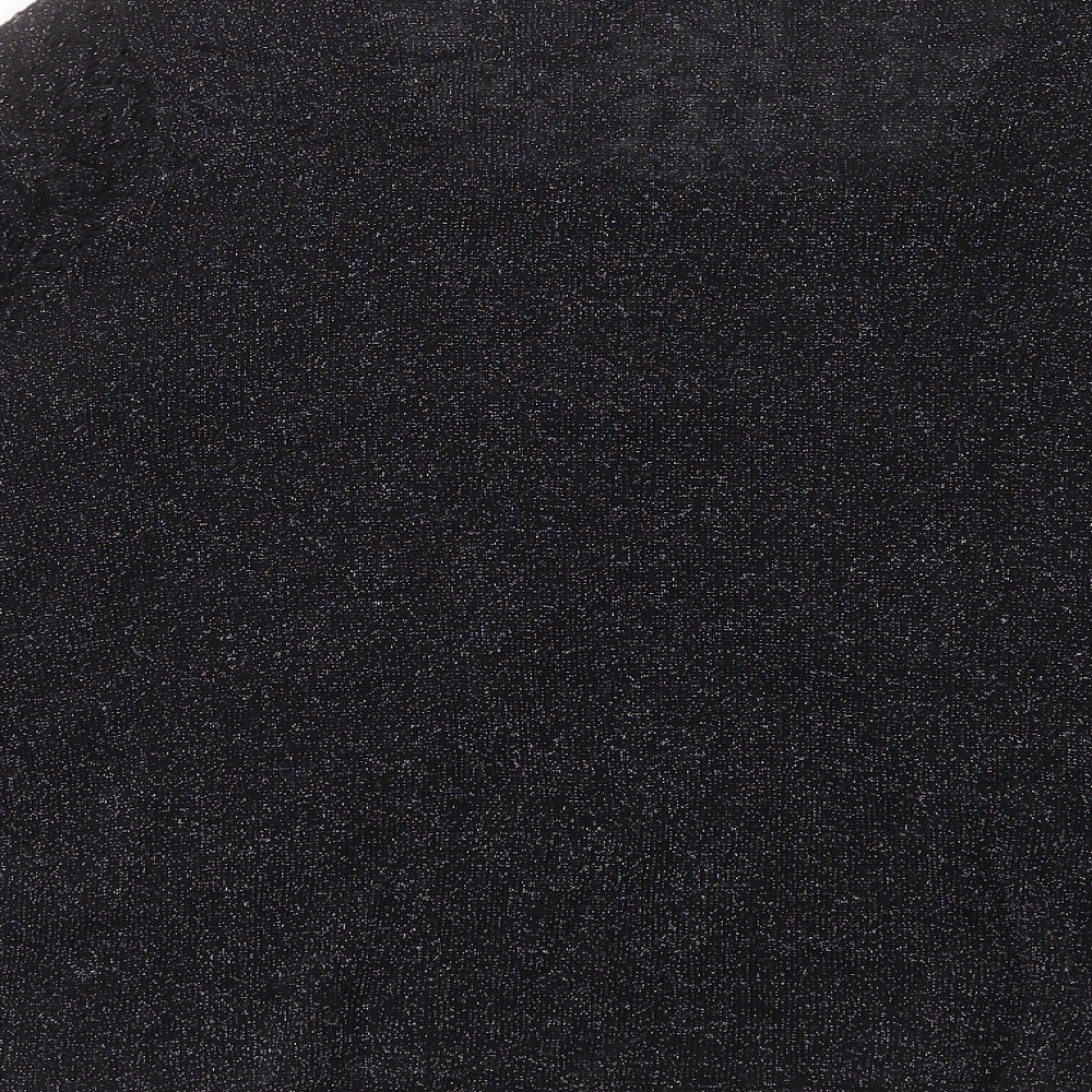 EWM Womens Black V-Neck Acrylic Pullover Jumper Size L