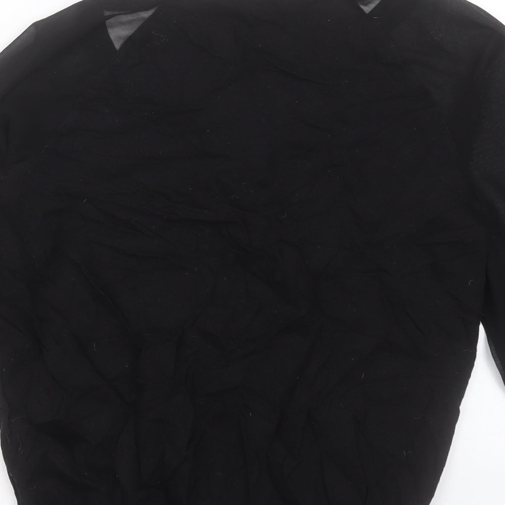 French Connection Womens Black V-Neck Cotton Pullover Jumper Size XS