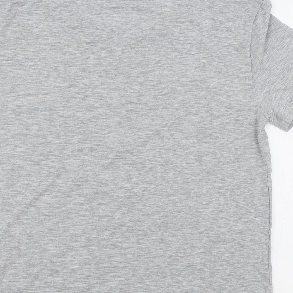 Marks & Spencer Womens Grey Polyester Jersey T-Shirt Size 6 Crew Neck
