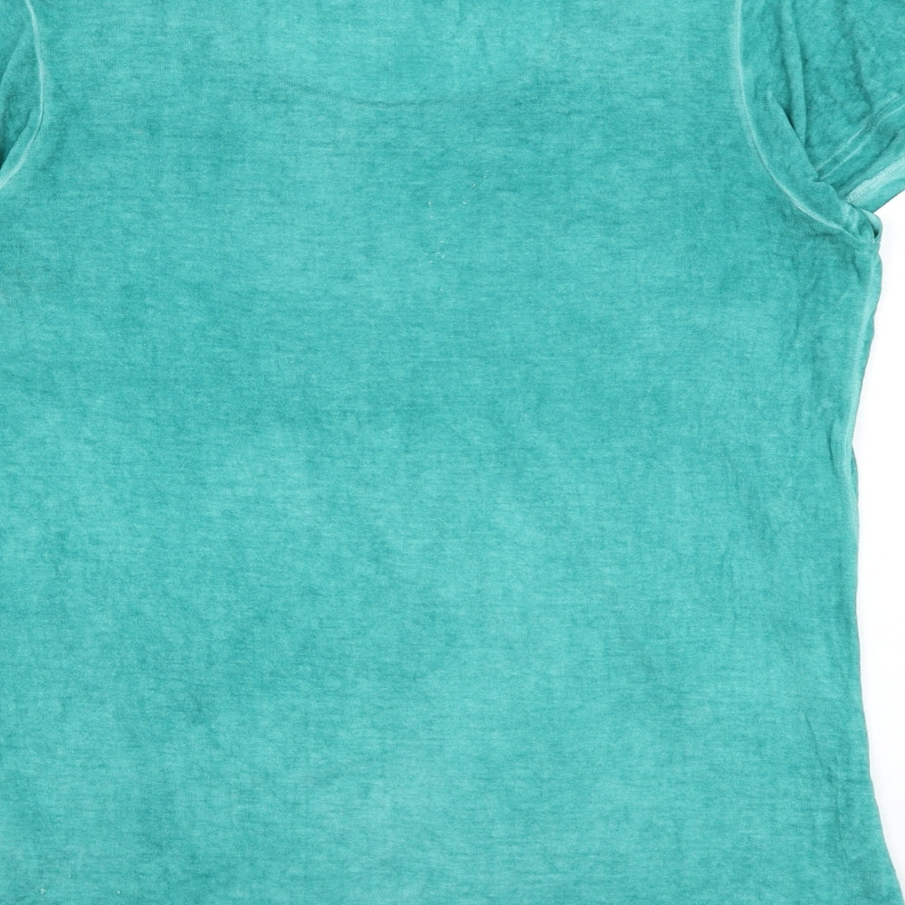 Klass Womens Green Viscose Basic Blouse Size XL Scoop Neck