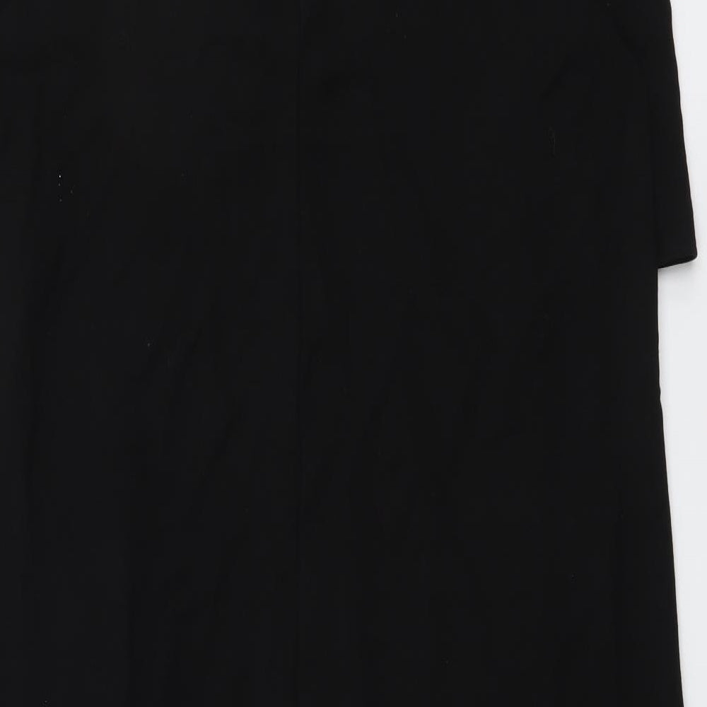 H&M Womens Black Viscose T-Shirt Dress Size S Round Neck Zip