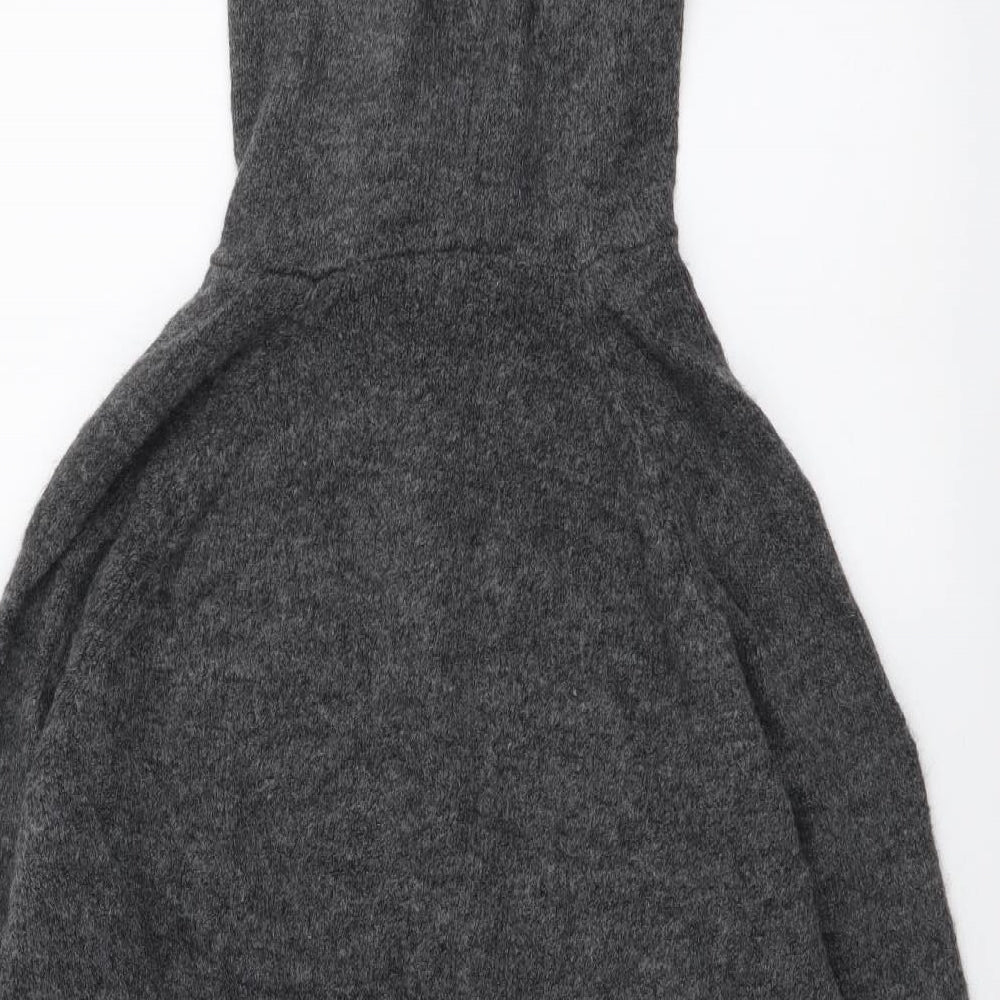 H&M Womens Grey Round Neck Polyester Henley Jumper Size S