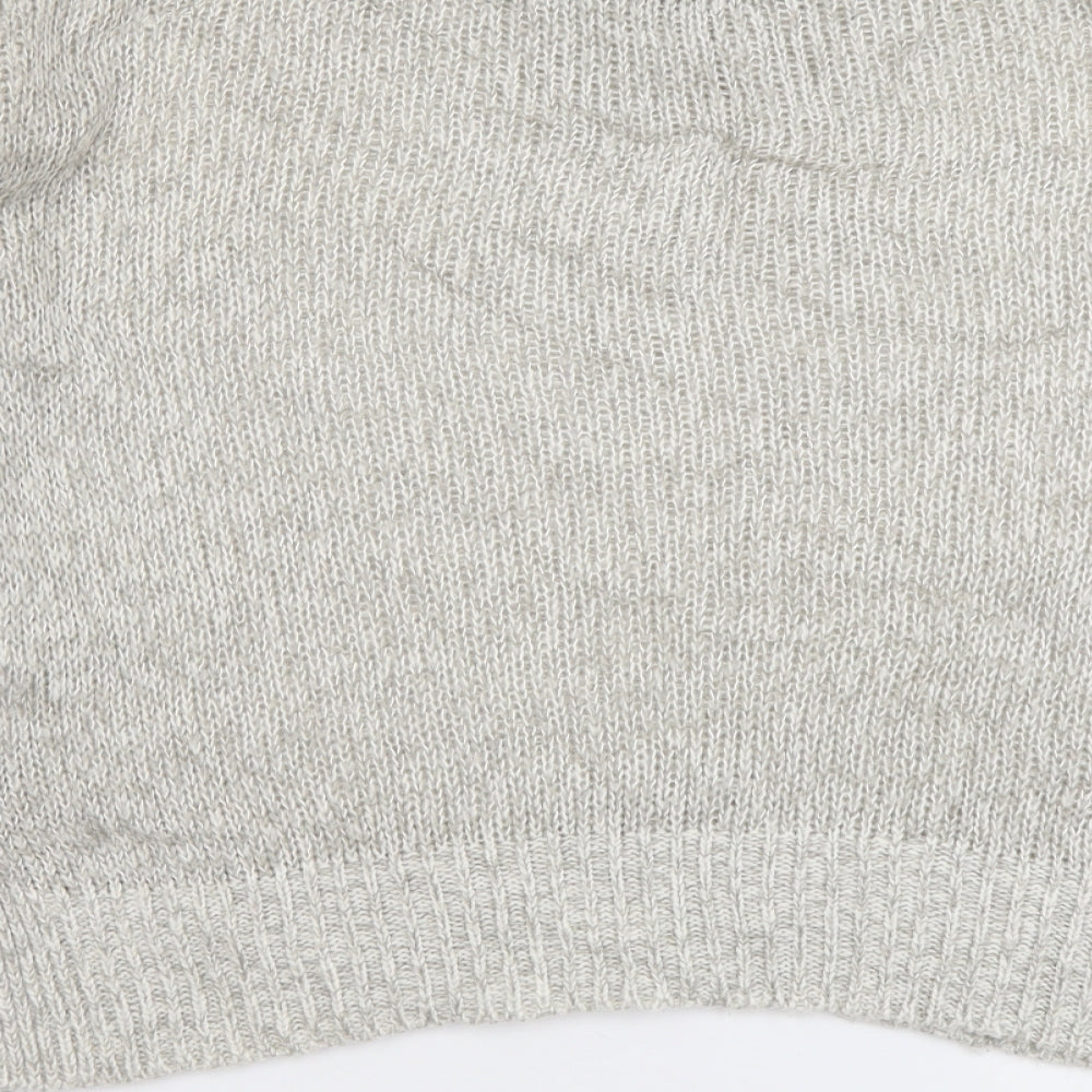 New Look Womens Grey Round Neck Acrylic Pullover Jumper Size S