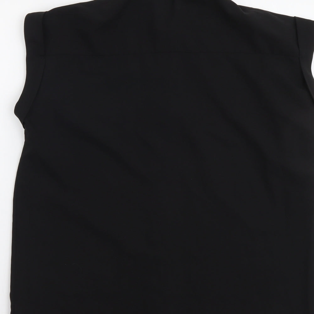 Atmosphere Womens Black Polyester Basic Button-Up Size 10 Collared