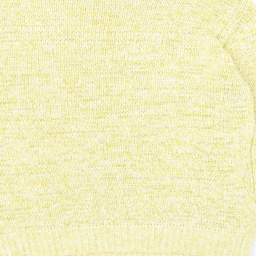 Marks & Spencer Womens Yellow Round Neck Acrylic Pullover Jumper Size S