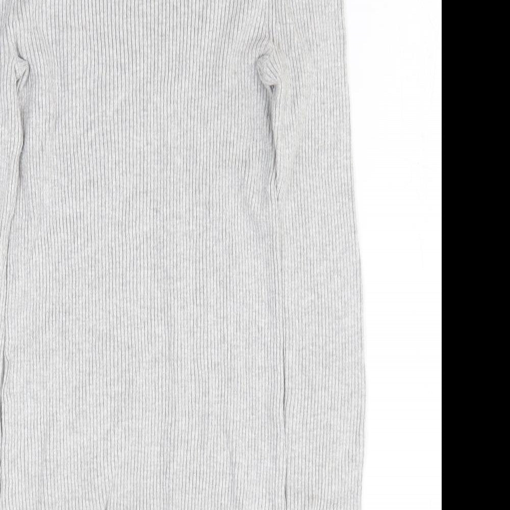 Atmosphere Womens Grey Viscose Basic T-Shirt Size 6 High Neck