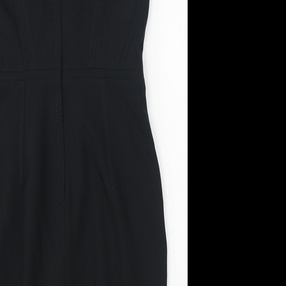 New Look Womens Black Polyester A-Line Size 10 Round Neck Zip