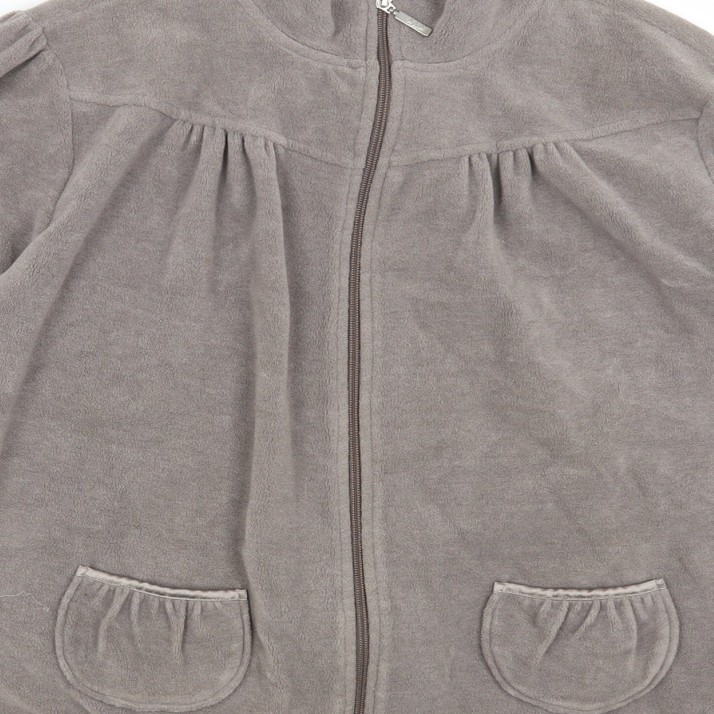 Per Una Womens Grey High Neck Polyester Full Zip Jumper Size XL
