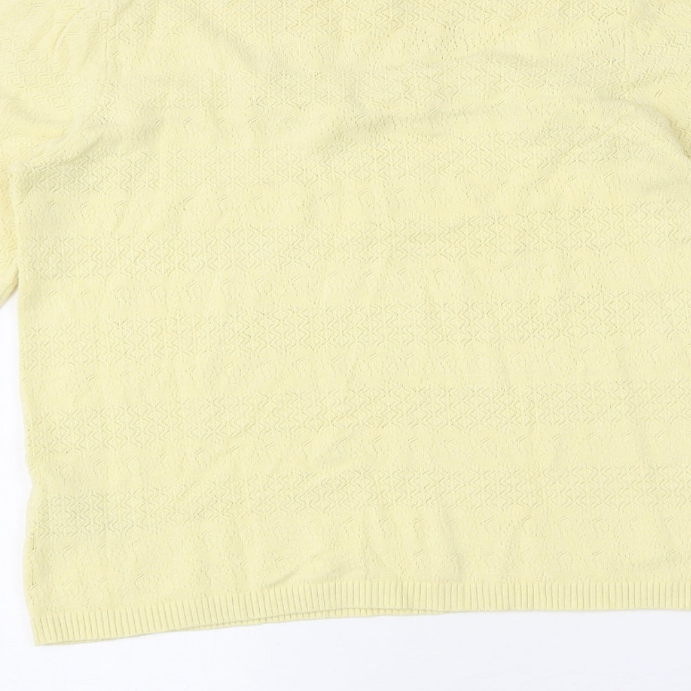 Very Womens Yellow Polyester Basic T-Shirt Size 10 Round Neck