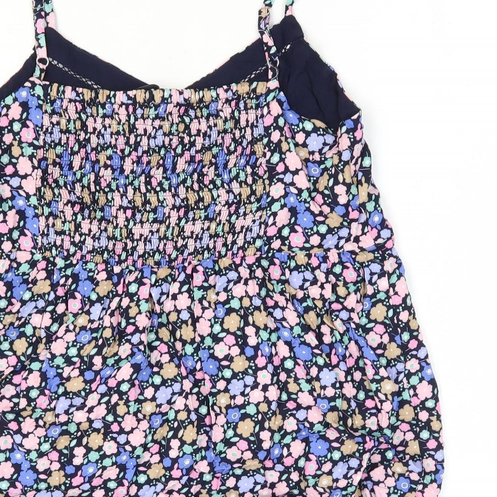 Marks and Spencer Womens Multicoloured Floral Viscose Camisole Blouse Size 12 V-Neck - Shirred Back