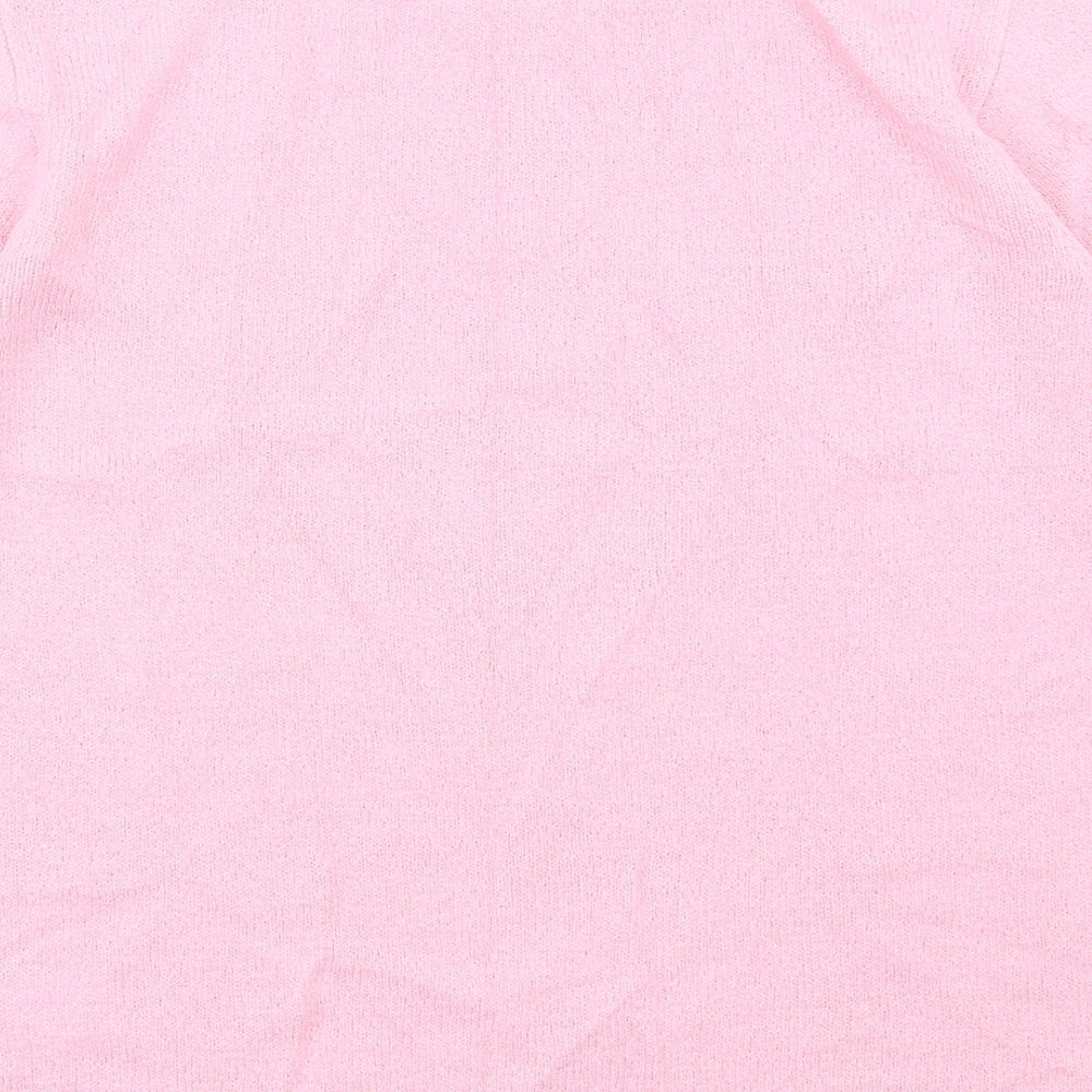 Damart Womens Pink Acrylic Basic T-Shirt Size 14 Crew Neck