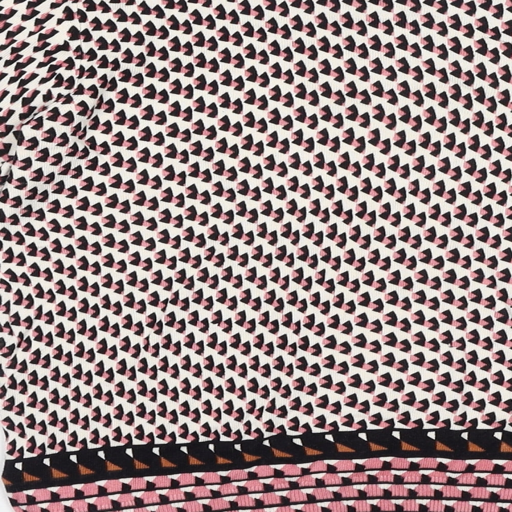 Principles Womens Multicoloured Geometric Viscose Basic T-Shirt Size 10 Crew Neck