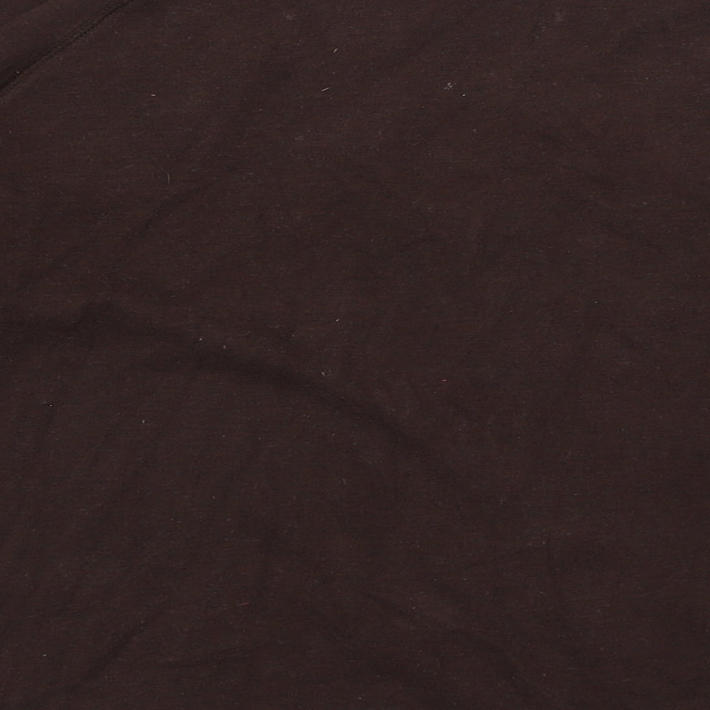 Topshop Womens Brown Cotton Pullover Sweatshirt Size 14 Pullover - V Neck